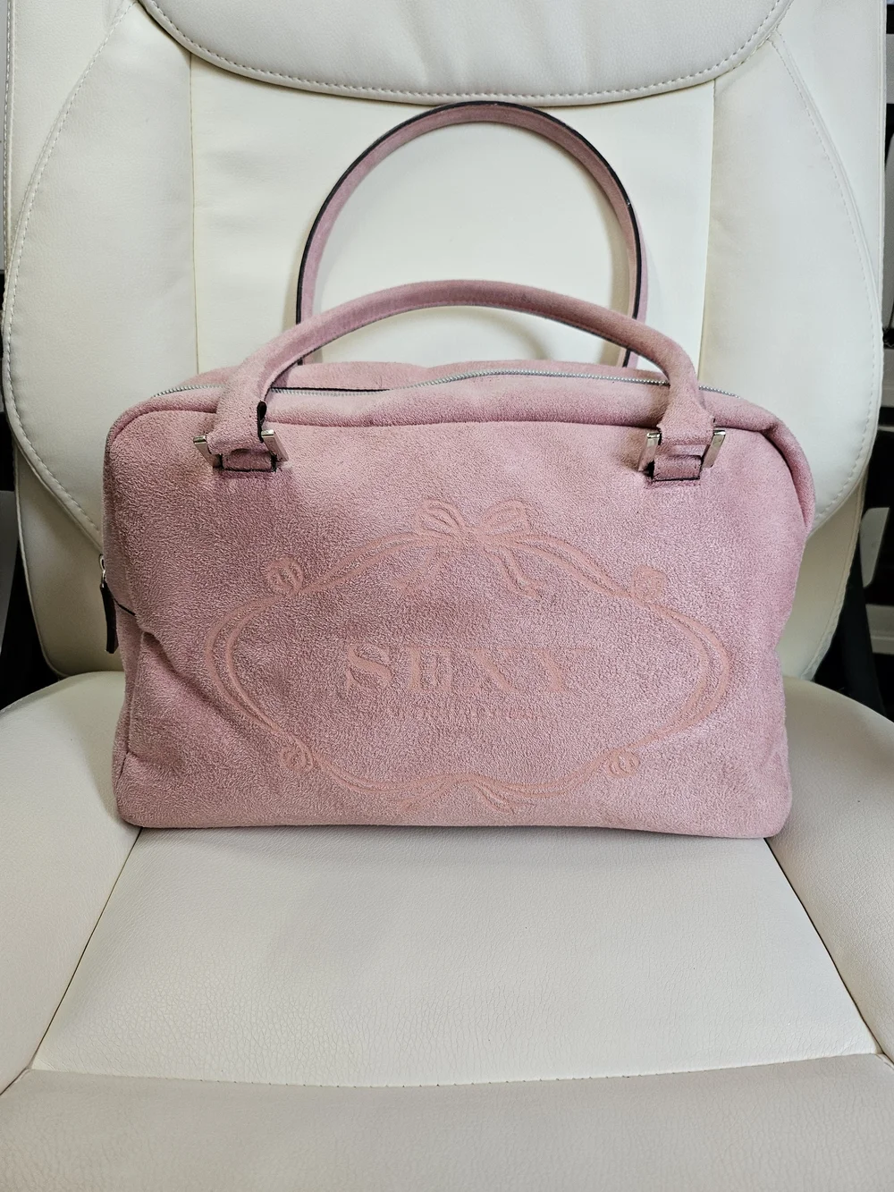 Victoria's Secret Blush Pink Suede Satchel